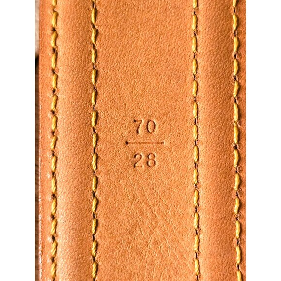 LOUIS VUITTON Vachetta Monogram Leather Belt Tan Size US Waist 25-28\